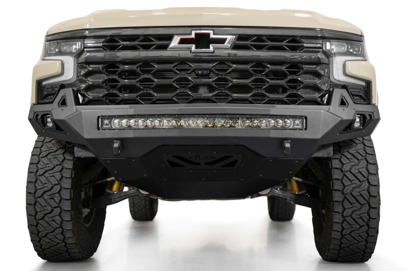 Chevrolet Silverado 1500 ZR2 Bumper - Front - Addictive Desert Designs - Stealth Fighter - Hammer Black - `25-`26